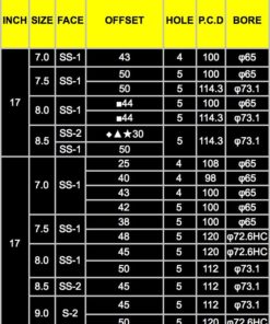 Японские диски RAYS VOLK RACING C345 PRIME Параметры | Каталог Wheelsnheels.ru